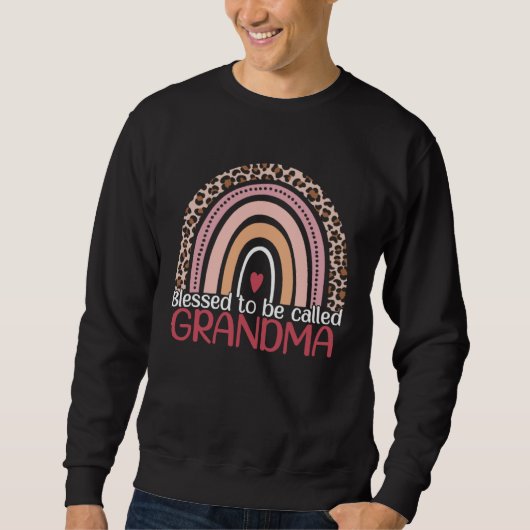 Sweatshirt Blessed To Be Called Grandma Rainbow Leopard Mom G (Devant)