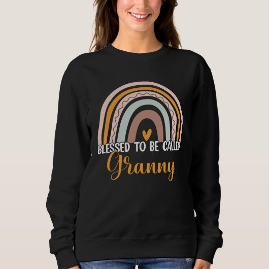 Sweatshirt Blessed To Be Called Granny Boho Rainbow Mother s  (Devant)