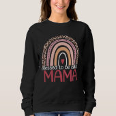 Sweatshirt Blessed To Be Called Mama Rainbow Leopard Print Mo (Devant)