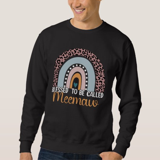 Sweatshirt Blessed To Be Called Meemaw Rainbow Leopard Cute M (Devant)