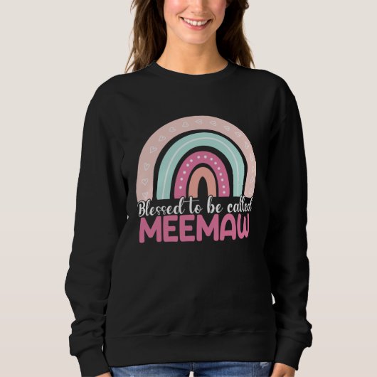 Sweatshirt Blessed To Be Called Meemaw Rainbow Mothers Day Mo (Devant)