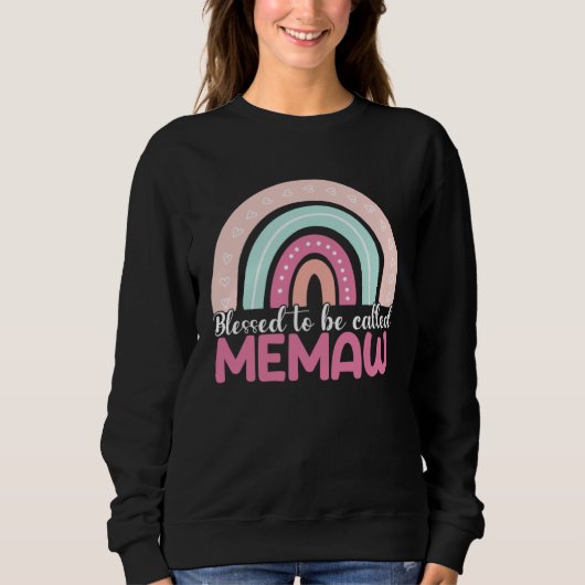 Sweatshirt Blessed To Be Called Memaw Rainbow Mothers Day Mom (Devant)