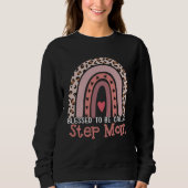 Sweatshirt Blessed To Be Called Step Mom Rainbow Leopard Moth (Devant)