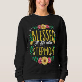Sweatshirt Blessed To Be Called Stepmom Flowers Step Mom Moth (Devant)