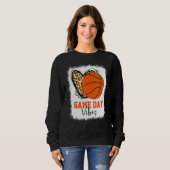 Sweatshirt Bleu Basketball Jour Vibes Basketball Maman (Devant entier)