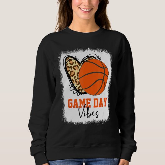 Sweatshirt Bleu Basketball Jour Vibes Basketball Maman (Devant)