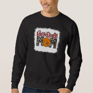 Sweatshirt Bleu Basketball Maman Leopard Ball Maman Mères