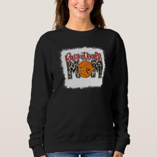 Sweatshirt Bleu Basketball Maman Leopard Ball Maman Mères