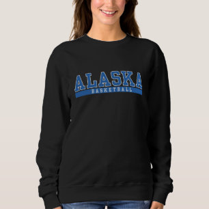 Sweatshirt bleu classique Basketball Alaska rétro sportif