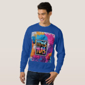 Sweatshirt Bleu complet T-shirt imprimé design meilleure qual (Devant entier)