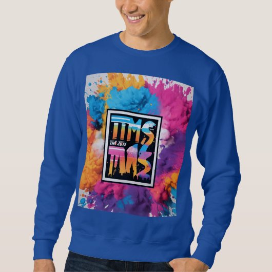 Sweatshirt Bleu complet T-shirt imprimé design meilleure qual (Devant)