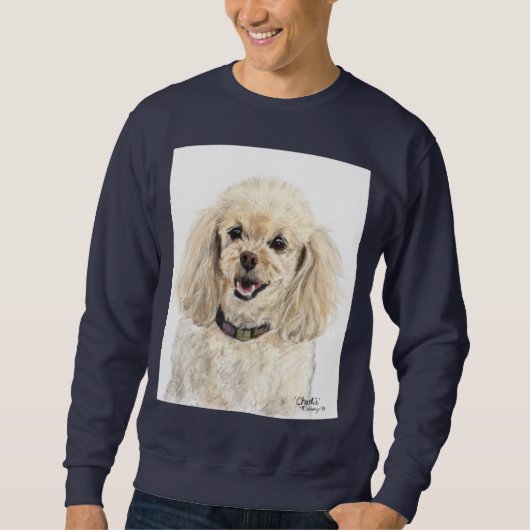 Sweatshirt bleu de caniche (Devant)