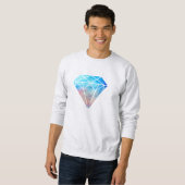 Sweatshirt Bleu de diamant de galaxie (Devant entier)