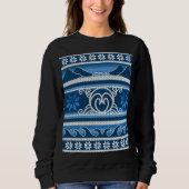Sweatshirt Bleu d'hiver Design nordique (Devant)