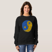 Sweatshirt Bleu et Or Yin Yang Pleine Conscience (Devant entier)