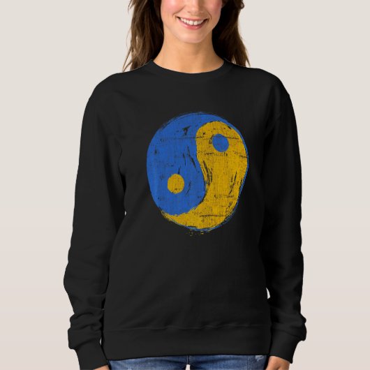 Sweatshirt Bleu et Or Yin Yang Pleine Conscience (Devant)