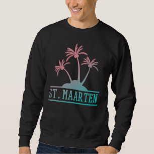 Sweatshirt Bleu et rose St Maarten Saint Martin