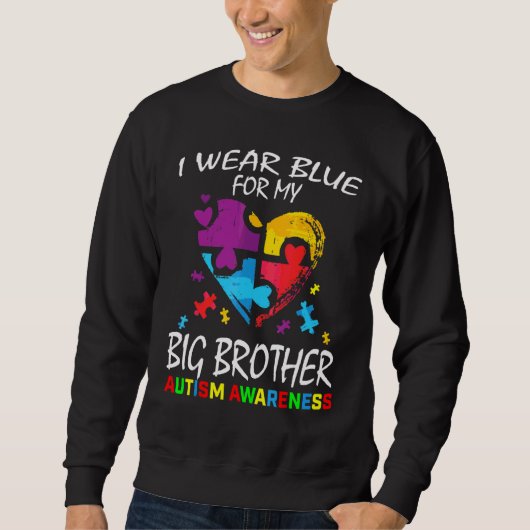 Sweatshirt Bleu Pour Big Brother Sensibilisation sur l'autism (Devant)