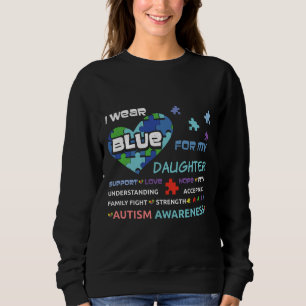 Sweatshirt Bleu pour la fille Puzzle Sensibilisation sur l'au