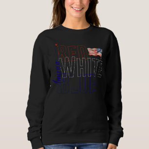 Sweatshirt Bleu rouge américain, 4 juillet