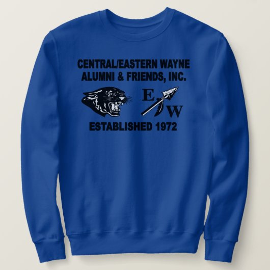 Sweatshirt bleu royal Panther et EW (Design devant)