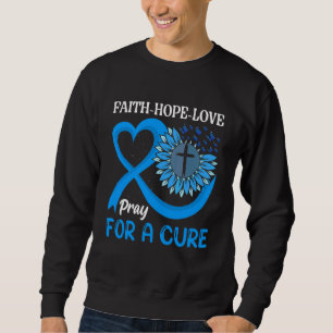 Sweatshirt Bleu Type Un Diabète Papillon de coeur du diabète