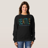 Sweatshirt Bleu vert et jaune Seattle (Devant entier)