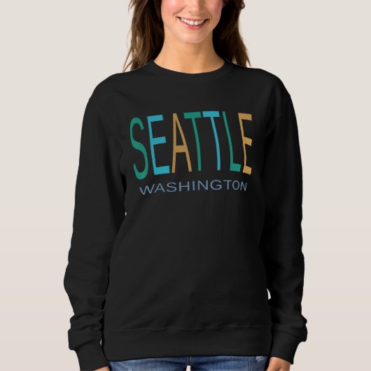 Sweatshirt Bleu vert et jaune Seattle (Devant)