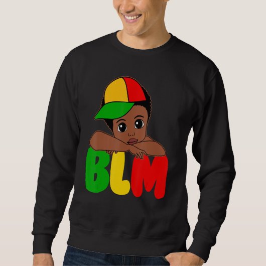 Sweatshirt BLM Black King Black History Melanin African Black (Devant)