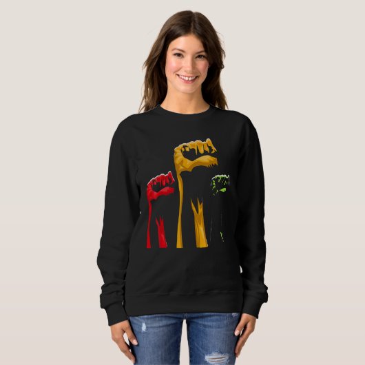 Sweatshirt BLM Fist Black History Month BLM Melanin Pride Pan (Devant entier)