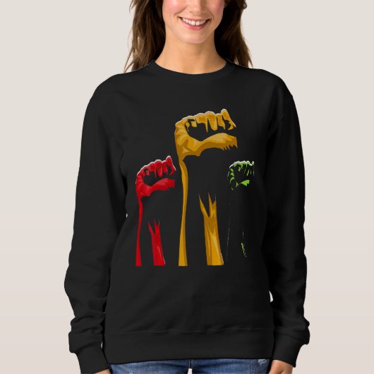 Sweatshirt BLM Fist Black History Month BLM Melanin Pride Pan (Devant)