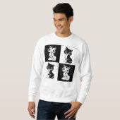 Sweatshirt Bloc de monogramme noir blanc pour chat (Devant entier)