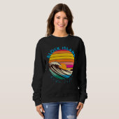 Sweatshirt Block Island Retro 1980s Style Rhode Island Beach (Devant entier)