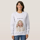 Sweatshirt Blond Girl Candy Cane Earrings Christmas (Devant entier)
