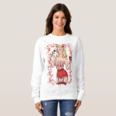 Sweatshirt Blonde Retro Valentine Pin-Up Girl (Devant entier)