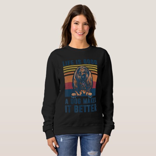 Sweatshirt Bloodhin Chien Bloodhin Chien Papa Maman Hommes Fe (Devant entier)
