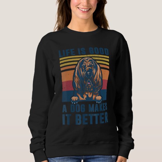 Sweatshirt Bloodhin Chien Bloodhin Chien Papa Maman Hommes Fe (Devant)
