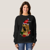 Sweatshirt Bloodhound Amateurs Noël Joyeux (Devant entier)