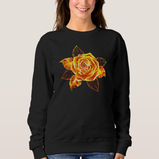 Sweatshirt Blooming Fire Rose (Devant)