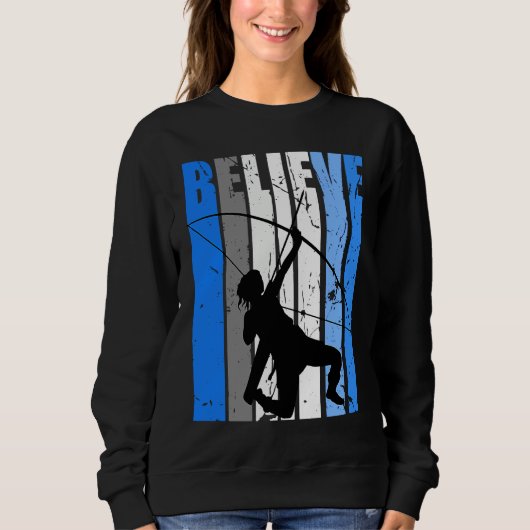 Sweatshirt Blue Archery Archer Believe Motivating Bow Arrow W (Devant)