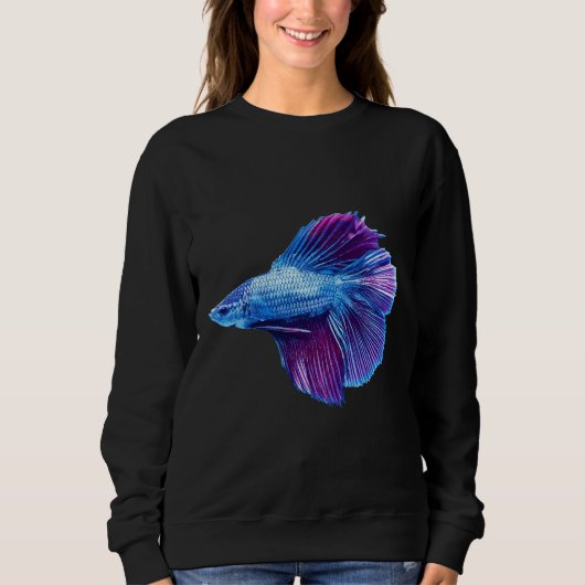 Sweatshirt Blue Betta Siamese Poisson (Devant)