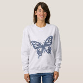 Sweatshirt Blue Butterfly Minimal Nature Art by Papil (Devant entier)