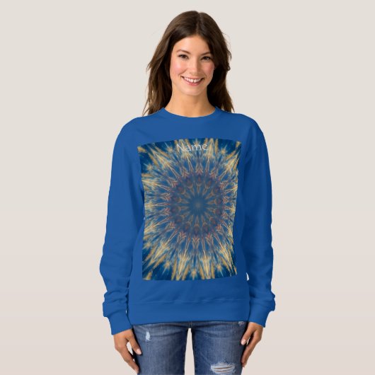 Sweatshirt Blue Chakra Kaleidoscope Thunder_Cove (Devant entier)
