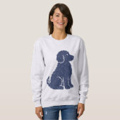 Sweatshirt Blue Dog Silhouette Minimal Art (Devant entier)