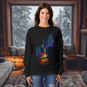 Sweatshirt Blue Dragon Sunburst Guitare Music