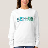 Sweatshirt Blue Green Senior 2025 Typographie (Devant)