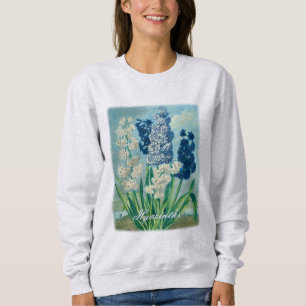 Sweatshirt Blue Hyacinths Art botanique Vintage