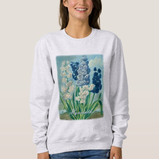 Sweatshirt Blue Hyacinths Art botanique Vintage (Devant)