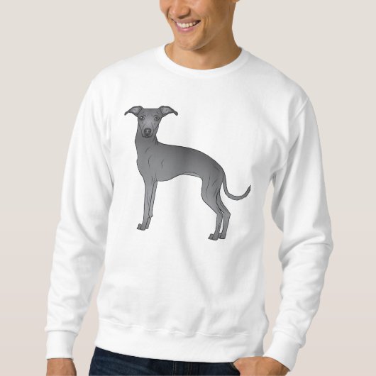 Sweatshirt Blue Italian Greyhound Cute Dessin Dessin de chien (Devant)