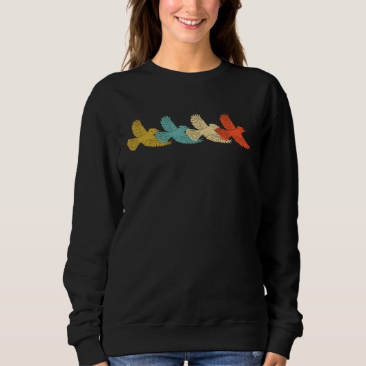 Sweatshirt Blue Jay Retro Vintage (Devant)